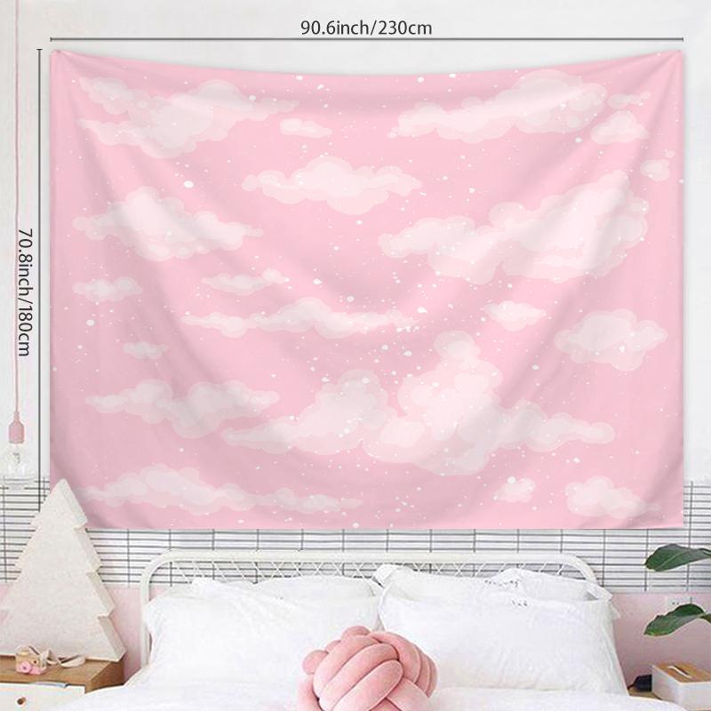 Cloud Print Tapestry, 1 Count Cute Sky Pattern Wall Hanging Posters Tapestry for Home Decor, Hanging Wall Decor for Home Bedroom Living Room, Cool Bedroom Accessories