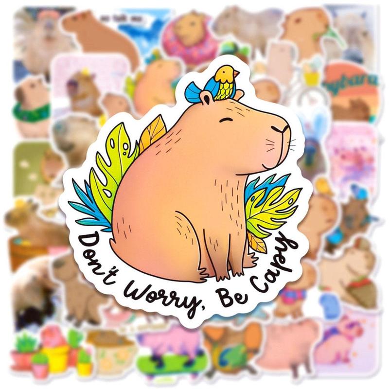 Capybara Series Graffiti Stickers, 50pcs set Waterproof Self Adhesive Decor Sticker, DIY Decals for Gift Greeting Card Water Bottle Laptop Phone