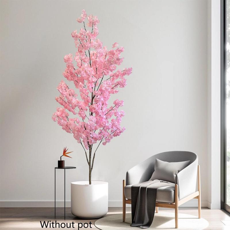 Artificial Cherry Tree Plant without Pot, 1 Count Faux Flower with Realistic Moss, Indoor Faux Plant for Wedding Home Office Decoration