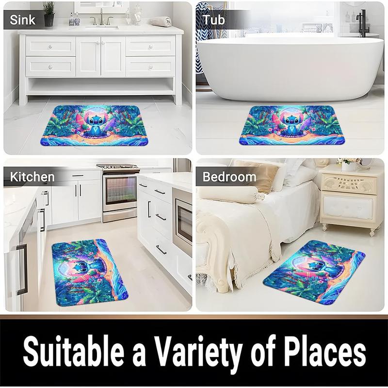 Cartoon Pattern Bathroom Mat, Non-slip Soft Floor Mat, Rectangle Home Decorative Carpet for Home Living Room Bedroom Kitchen Bathroom