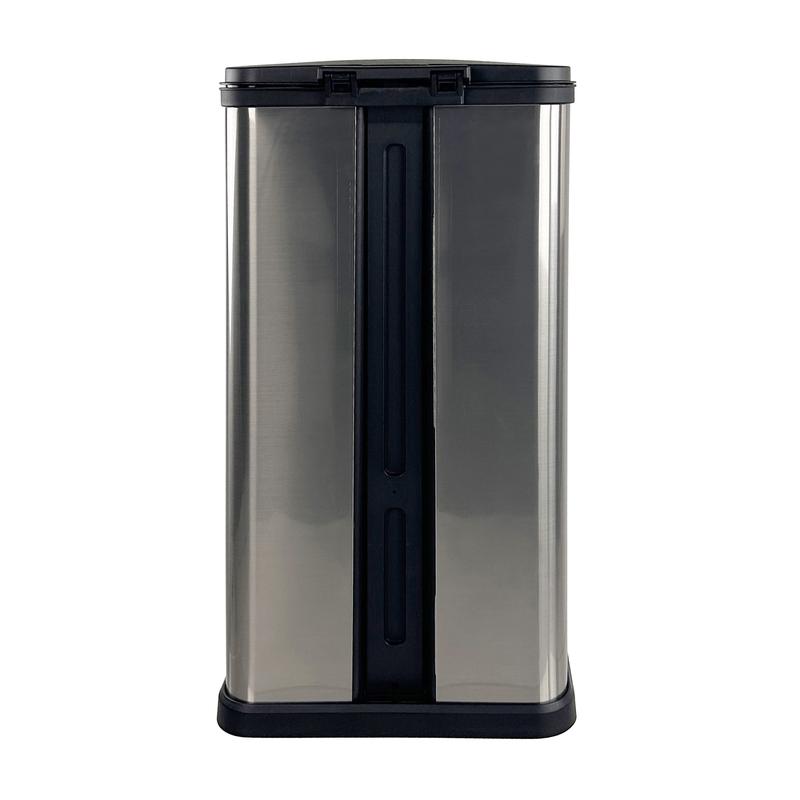 13.2 Gallon Trash Can, Plastic Rectangular Step Kitchen Trash Can, Silver