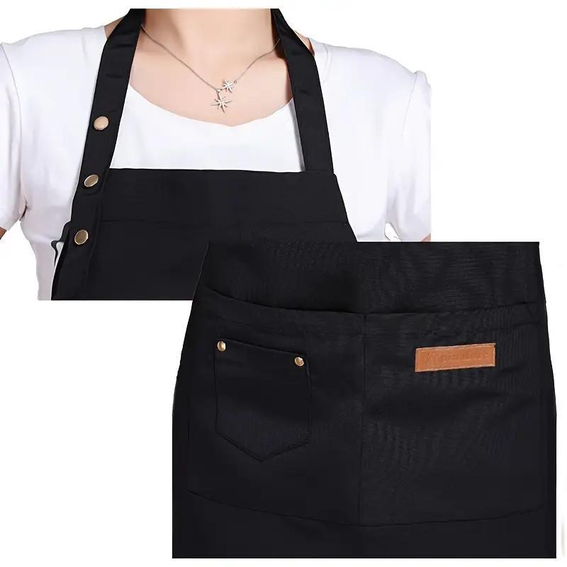 Adjustable Size Waterproof & Oil-proof Apron, 1 Count Kitchen Cooking Apron, Durable Apron for Barbecue, Cafe, Beauty Shop, Restaurant