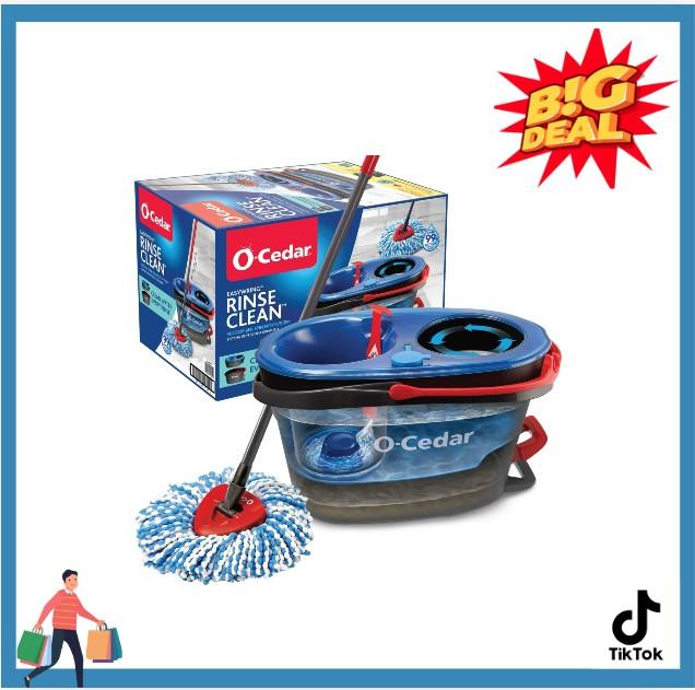 O-Cedar RinseClean Clean Water Spin Mop and Bucket System | Clean with Clean Water | Removes 99% of Bacteria Cleaning Microfiber