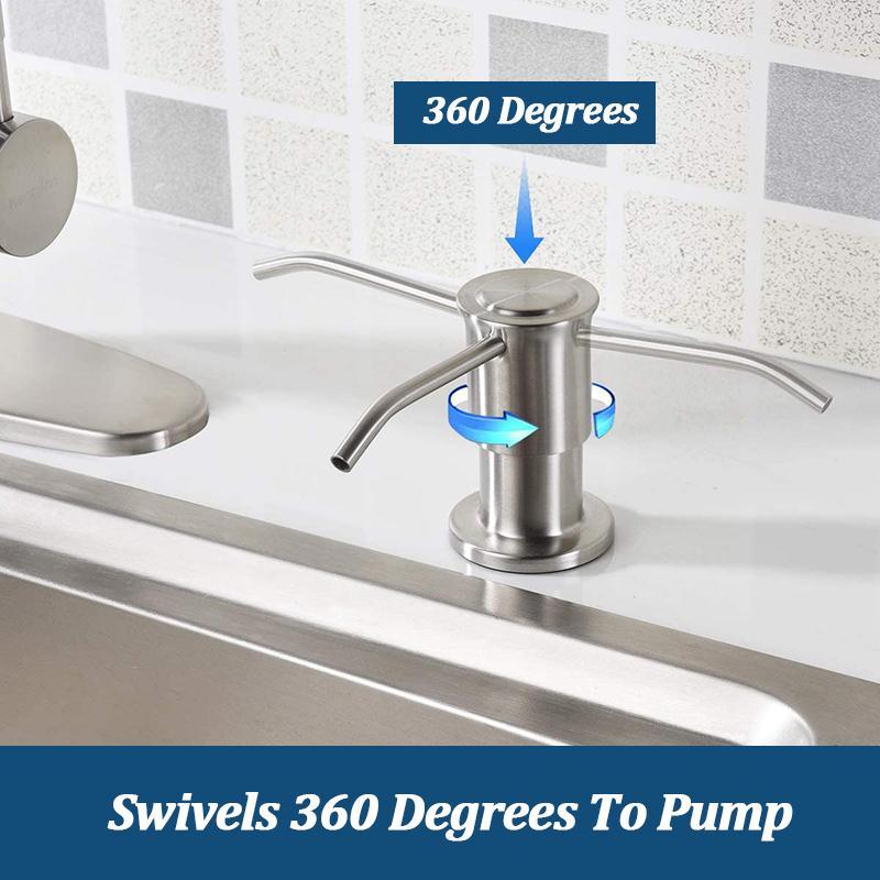 Stainless Steel Soap Dispenser Extension Tube Kit, Kitchen Sink Liquid Soap Dispenser, Bathroom Lotion Detergent Hand Press Pumps