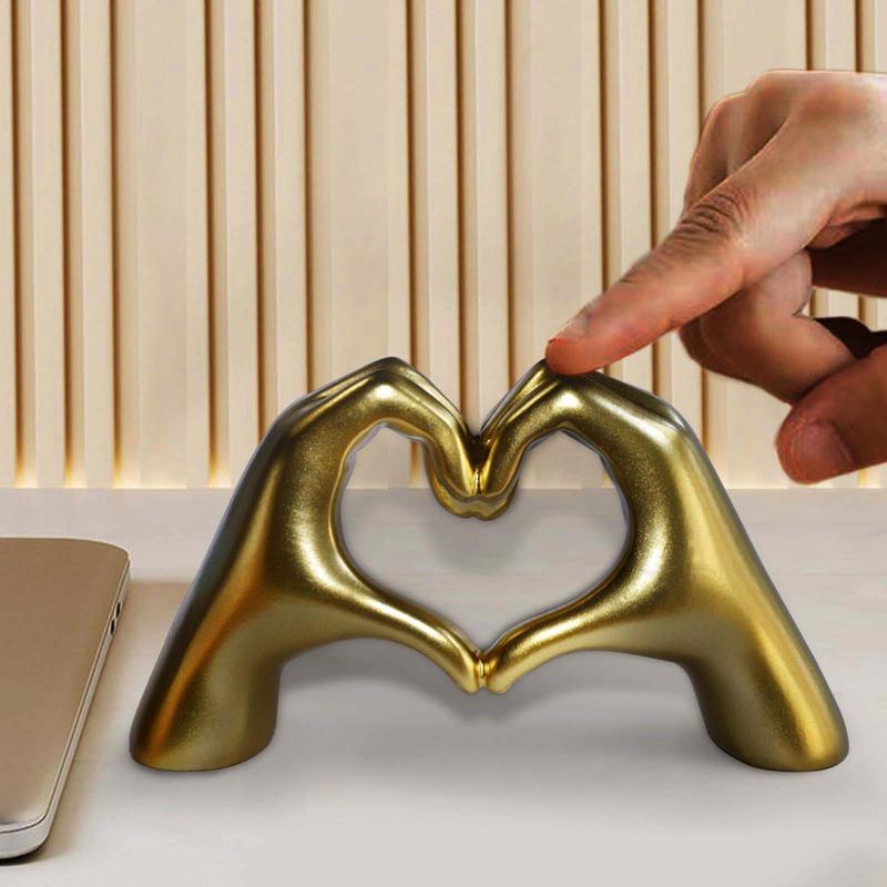 Heart Finger Shaped Finger Statue, 1 Count Modern Art Sculpture, Personalized Home Decor for Home Living Room Desktop  Bookshelf