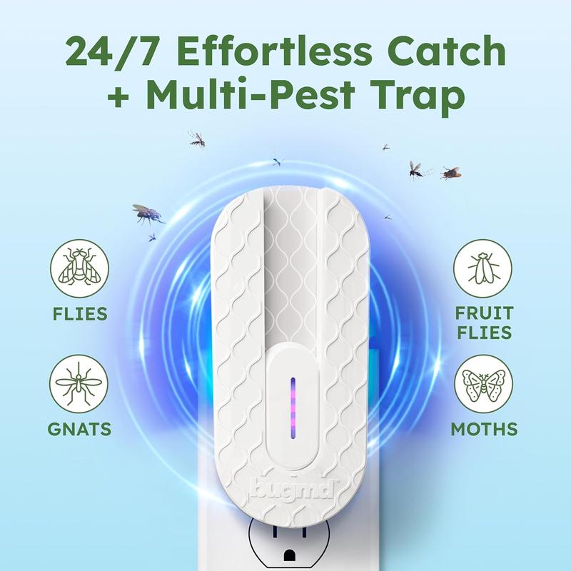 BugMD Fly Trap Indoor, Gnat Traps for House Indoor, Fruit Fly Trap, Gnat Killer Indoor, Plug in Bug Catcher, Indoor Fly Trap, Insect Traps Indoor, Fly Traps Indoor for Safer Home, Fruit Fly Killer Plug-In Flying Insect Trap Set Insect Trap Set