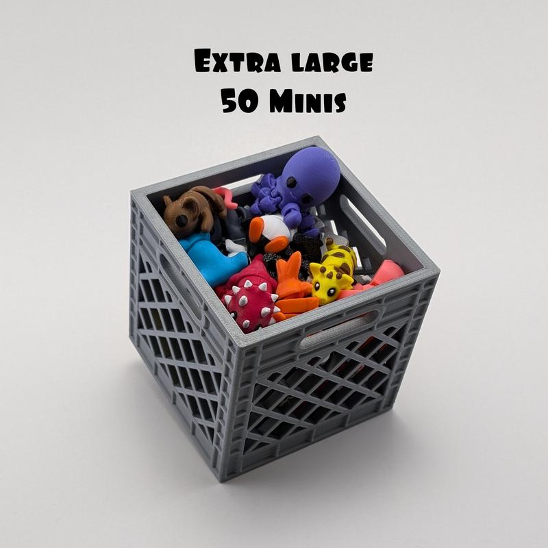 MINI Animals Crate - Unique Articulating 3D Printed Collectible Figurines - Desk Pets - Home Decor - Perfect Gift for Office or Home