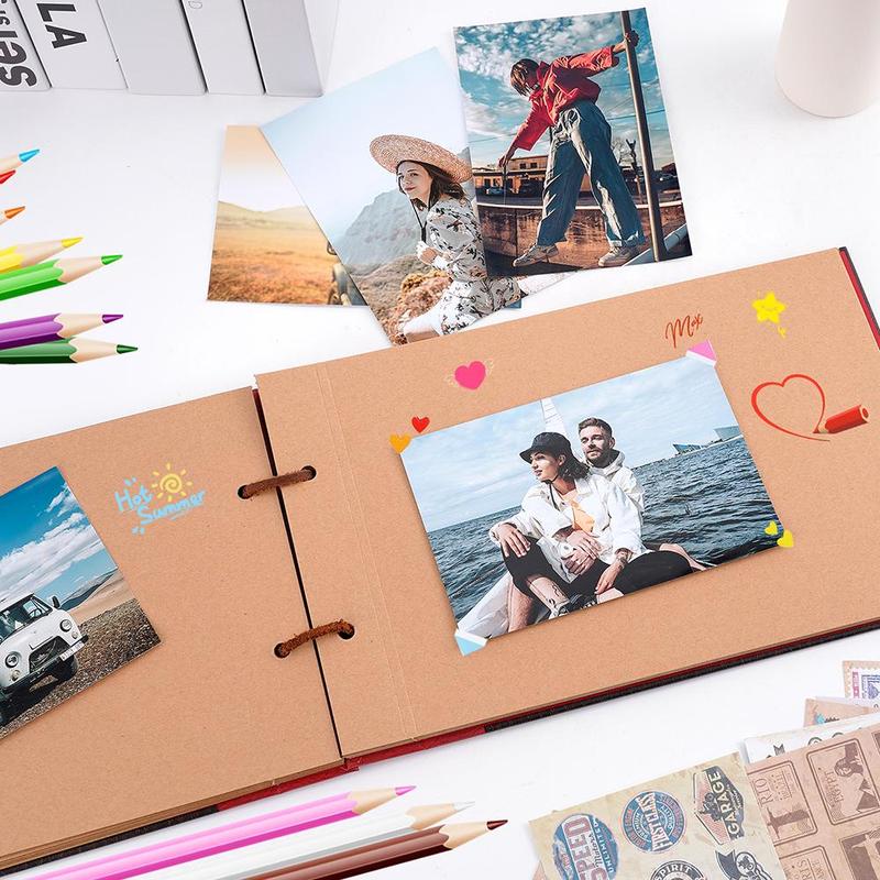 Retro Adventure Photo Album, 1 Set Sticky Creative Handmade Souvenir Album With Accessories & Packaging Box, DIY Creative Photo Album For Home Use, for 3D Baby Photo, Fall Gift, Christmas Gifts