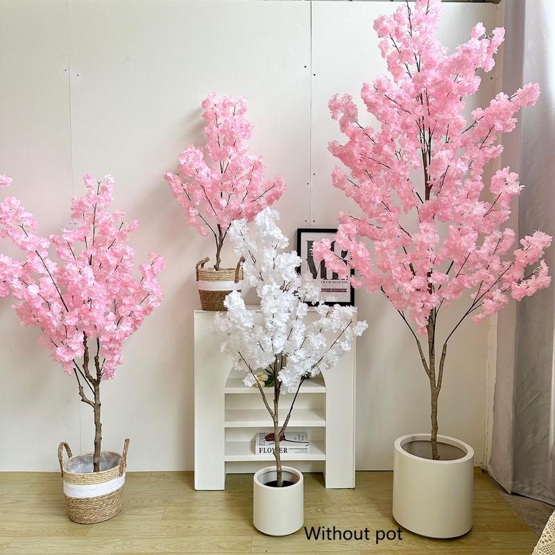 Artificial Cherry Tree Plant without Pot, 1 Count Faux Flower with Realistic Moss, Indoor Faux Plant for Wedding Home Office Decoration