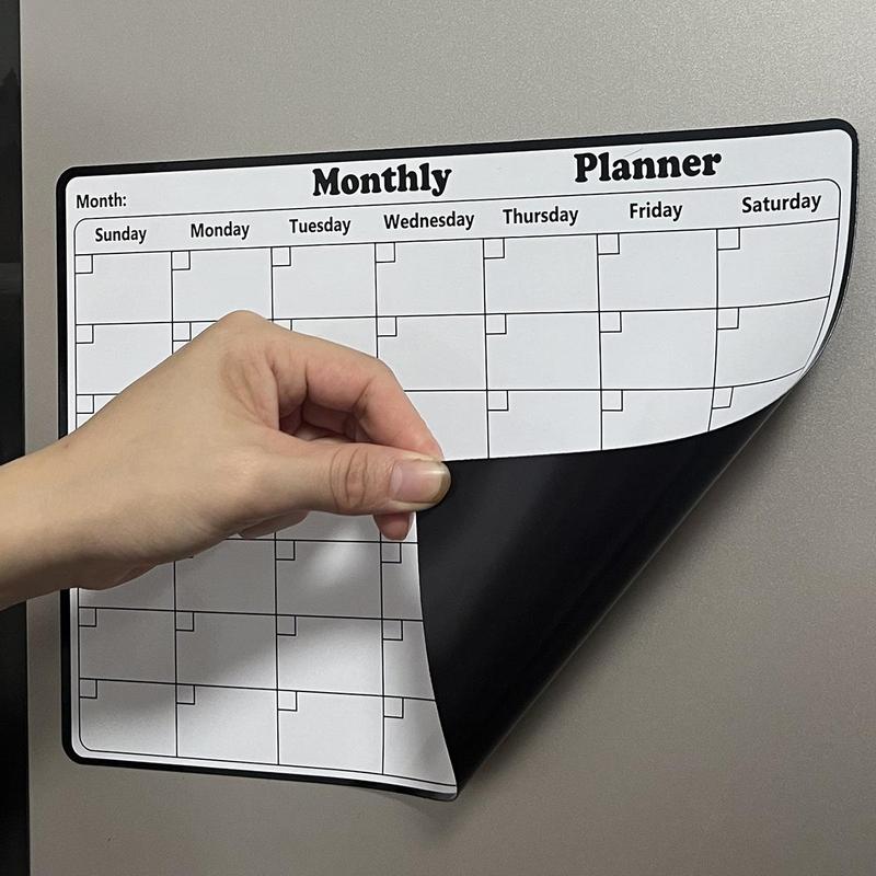 Dry Erase Fridge Magnetic Calendar, 1 Count Magnetic Monthly Planner, Magnetic Dry Erase Calendar, Kitchen Decor, Monthly Planner for Refrigerator