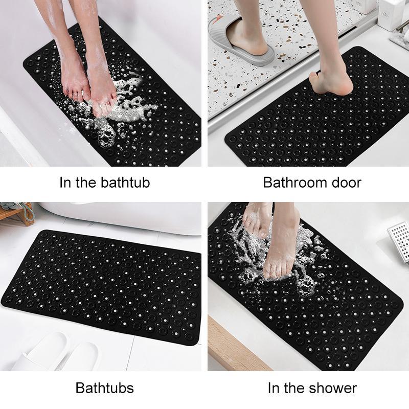 Solid Color Bubble Pattern Hollow Out Non-slip Bath Mat, Durable Shower Mat with Suction Cup, Bathroom Accessories for Home Kitchen Bathroom