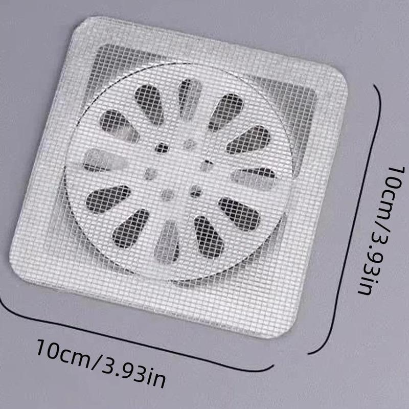 Disposable Shower Drain Cover, 50pcs Hair Catcher Shower Drain Mesh Stickers, Multifunctional Drain Cover for Bathroom, Laundry, Bathtub