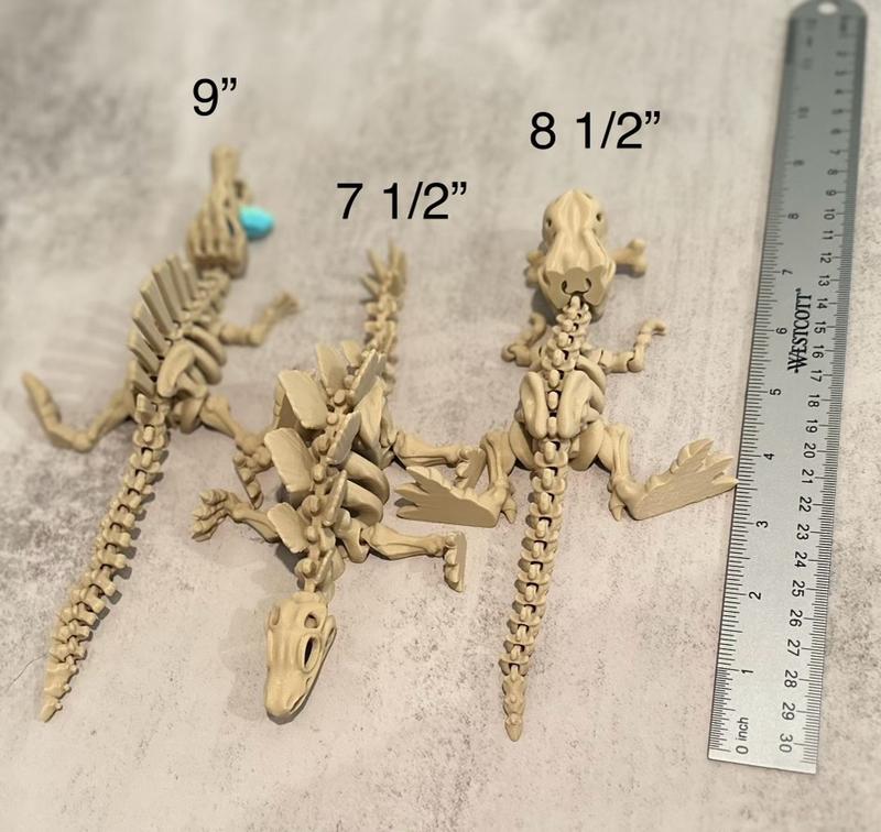 Dino Skeletons - Multicolored Variations- Desk Ornament - Gift Idea - 3D Printed