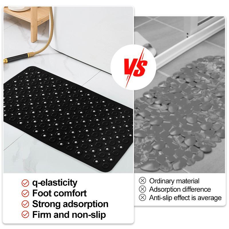 Solid Color Bubble Pattern Hollow Out Non-slip Bath Mat, Durable Shower Mat with Suction Cup, Bathroom Accessories for Home Kitchen Bathroom