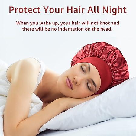 Jarin Hair Satin Bonnets Solid Sleeping Hat Night Sleep Cap Hair Care Bonnet Nightcap For Women Men Unisex Cap Bonnet De Nuit Shower Turban