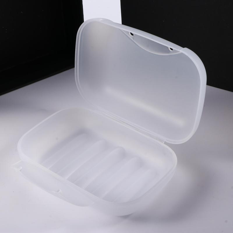 Solid Color Soap Dish Holder with Lid, 1 Count Portable Durable Soap Storage Holder, Household Bathroom Gadgets Supplies