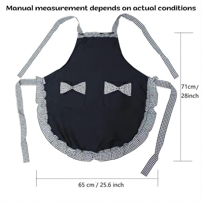 Cute Bowknot Decor Apron with Pocket, 1 Count Creative Adjustable Apron, Kitchen Cooking Apron, Household Apron for Women & Men