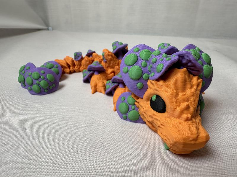 3D Printed Mushroom Dragon Decorative Figurine