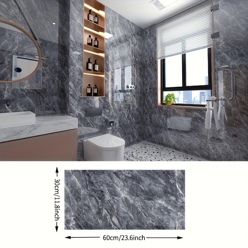 20 40Pcs Large White Marble Tile Wall Stickers, Easy Peel & Stick, Waterproof Self-Adhesive Panels for Kitchen, Living Room, Bathroom, Corridor, Home and Dormitory - 23.62*11.8in