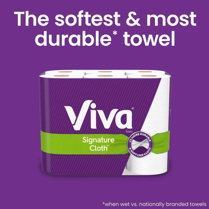 Viva Signature Cloth Paper Towels, 6 Double Rolls Cleaning Pack