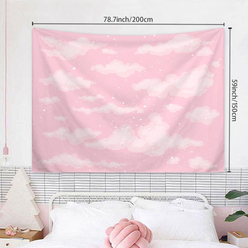 Cloud Print Tapestry, 1 Count Cute Sky Pattern Wall Hanging Posters Tapestry for Home Decor, Hanging Wall Decor for Home Bedroom Living Room, Cool Bedroom Accessories