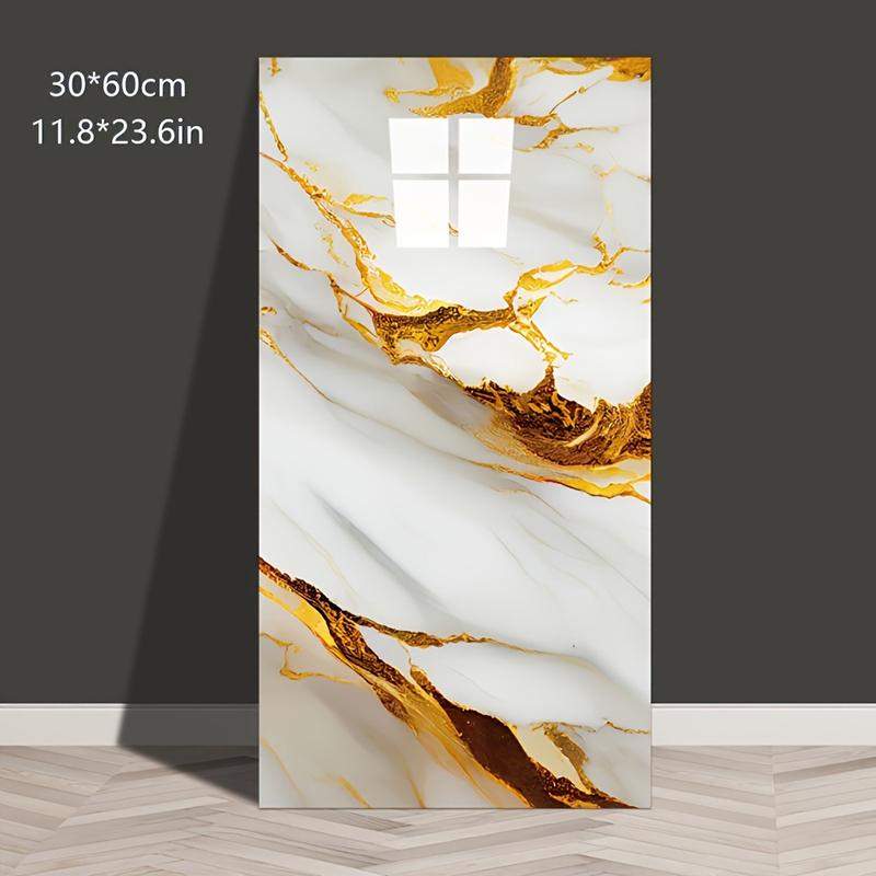 20 40Pcs Large White Marble Tile Wall Stickers, Easy Peel & Stick, Waterproof Self-Adhesive Panels for Kitchen, Living Room, Bathroom, Corridor, Home and Dormitory - 23.62*11.8in