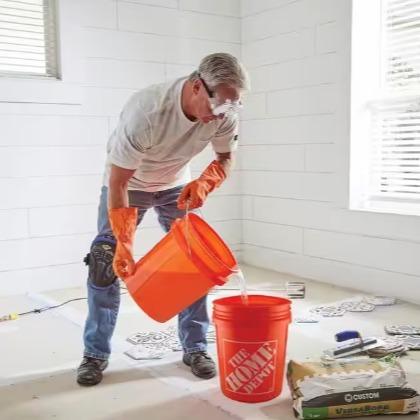 5 Gallon Orange Homer Bucket Household Plastic Cover Handheld Steel