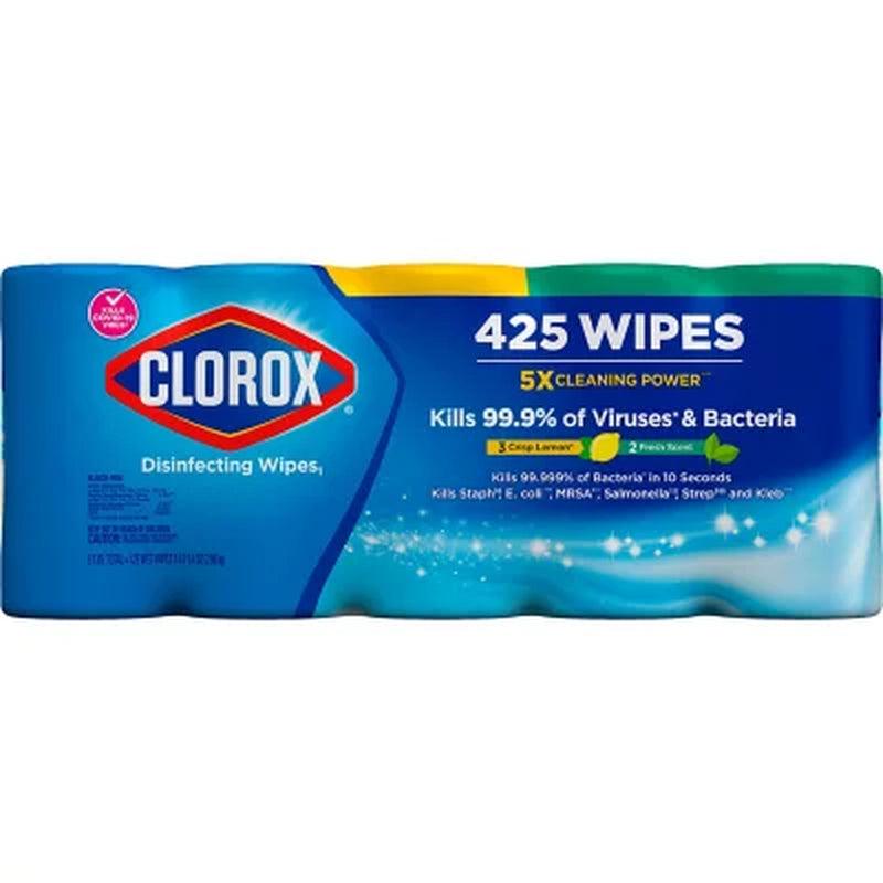 Clorox Disinfecting Cleaning Wipes, Variety Pack, 5 Ct., 425 Wipes