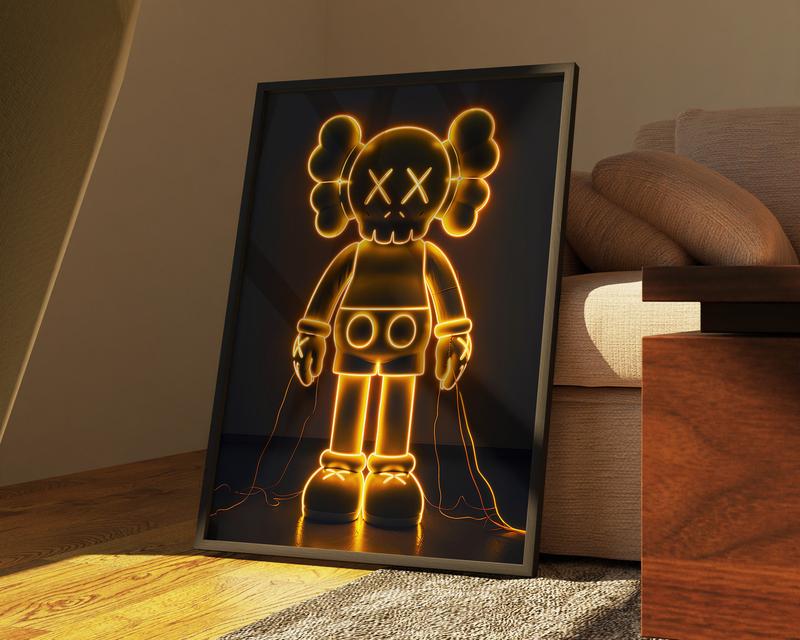 Hypebeast Neon Poster,set of 3,Printable Neon KAWS,Graffiti Poster,Hypebeast Toys,Hypebeast Sneaker, Sneaker Prints Decor Room Glossy Wall