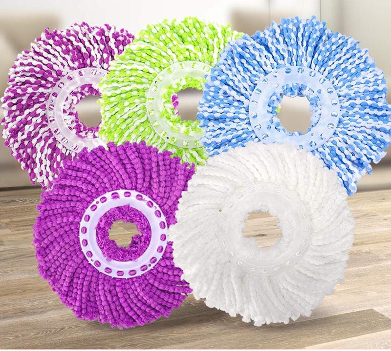 5 Replacement Mop  Head Refill for 360 Spin Magic Mop-Microfiber Replacement Mop Head-Round Shape Standard Size