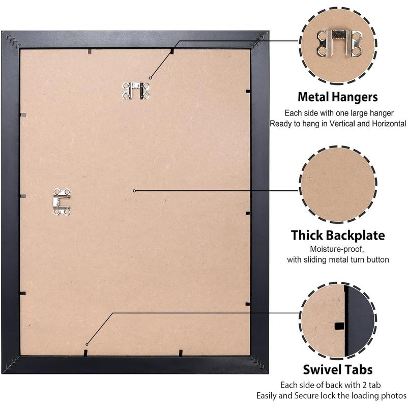 16 x 24 Picture Frame Black Poster Frame,Display Pictures 12x18 with Mat or 16x24 Without Mat, Stable and Sturdy Frame and Polished Plexiglass, Suitable for wall decoration(1 Pack)