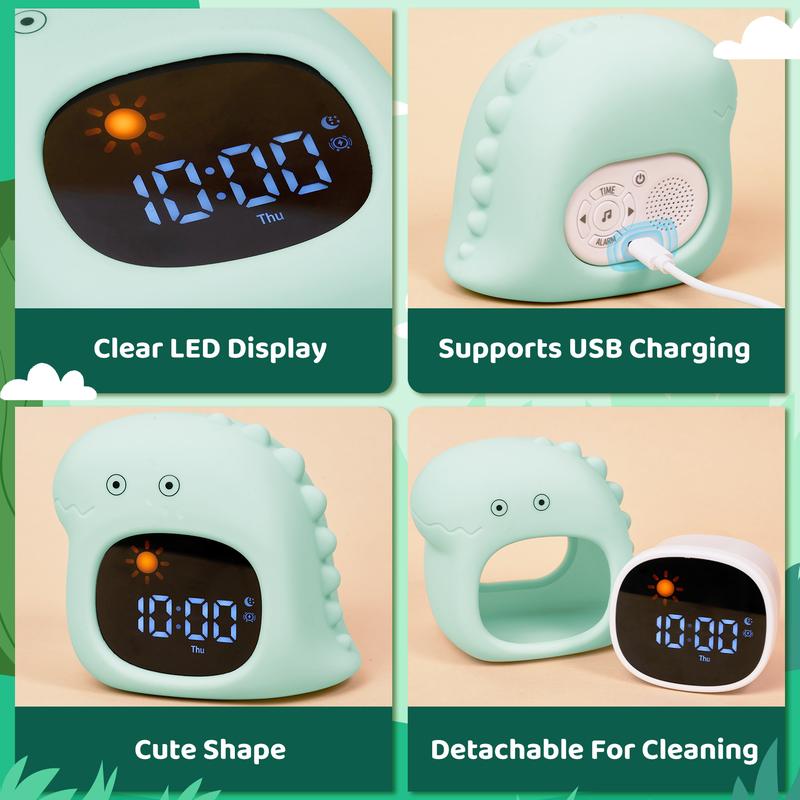 JoyCat Alarm Clock with 9 Colors Night Light, Digital Clock for Bedrooms, 20 White Noise Sound Machine for Sleeping, LED Digital Display Clock Decor