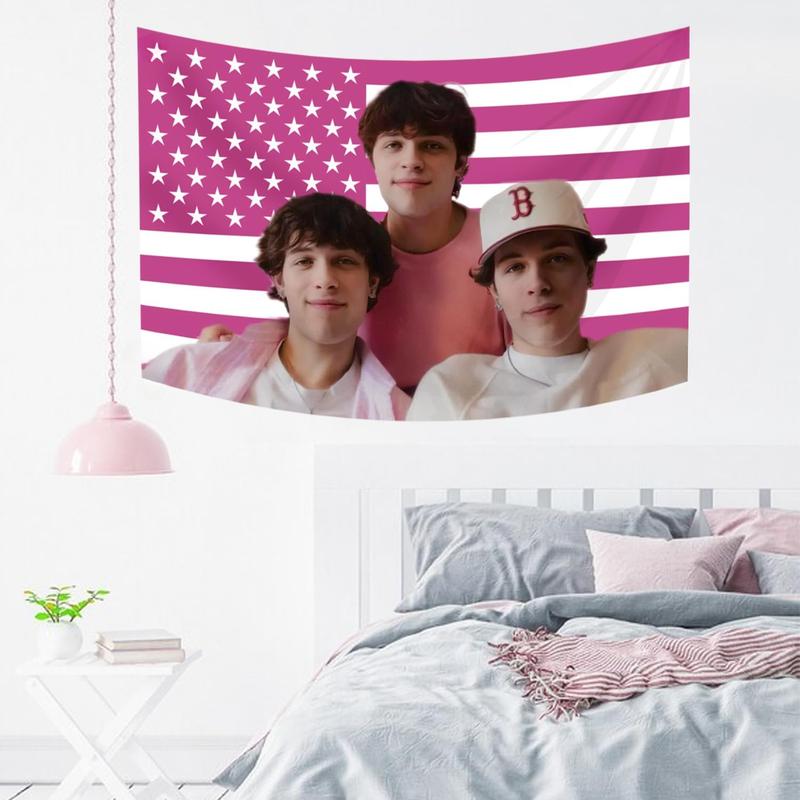 Triplets Flag,  Polyester Chris Sturniolo Tapestry, Triplets Room Decor for Dorm Wall Party