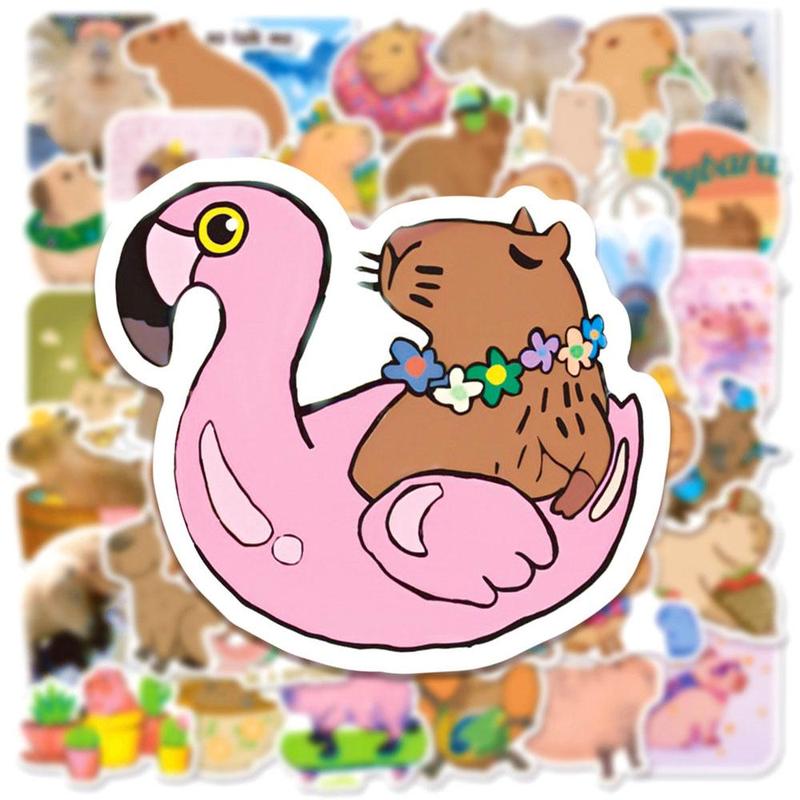 Capybara Series Graffiti Stickers, 50pcs set Waterproof Self Adhesive Decor Sticker, DIY Decals for Gift Greeting Card Water Bottle Laptop Phone