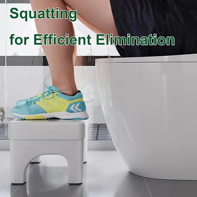 Toilet Stool Poop Stool for Squatting Posture, Portable Plastic Potty Stool for Adults, Toilet Poop Stool Squat Adult, Non-Slip Poop Stool for Bathroom Adults, Pooping Stool