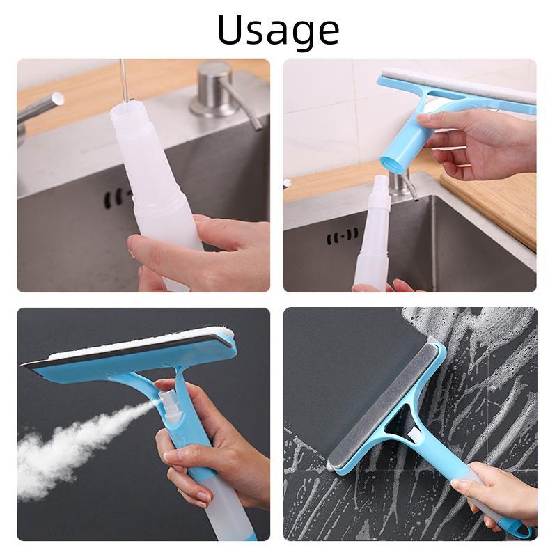 3 in 1 Window Cleaning Scraper, Window Squeegee, Easy To Clean Glass Scraper with Spray Bottle, Multi-function Window Cleaning Tool, Fall Decor