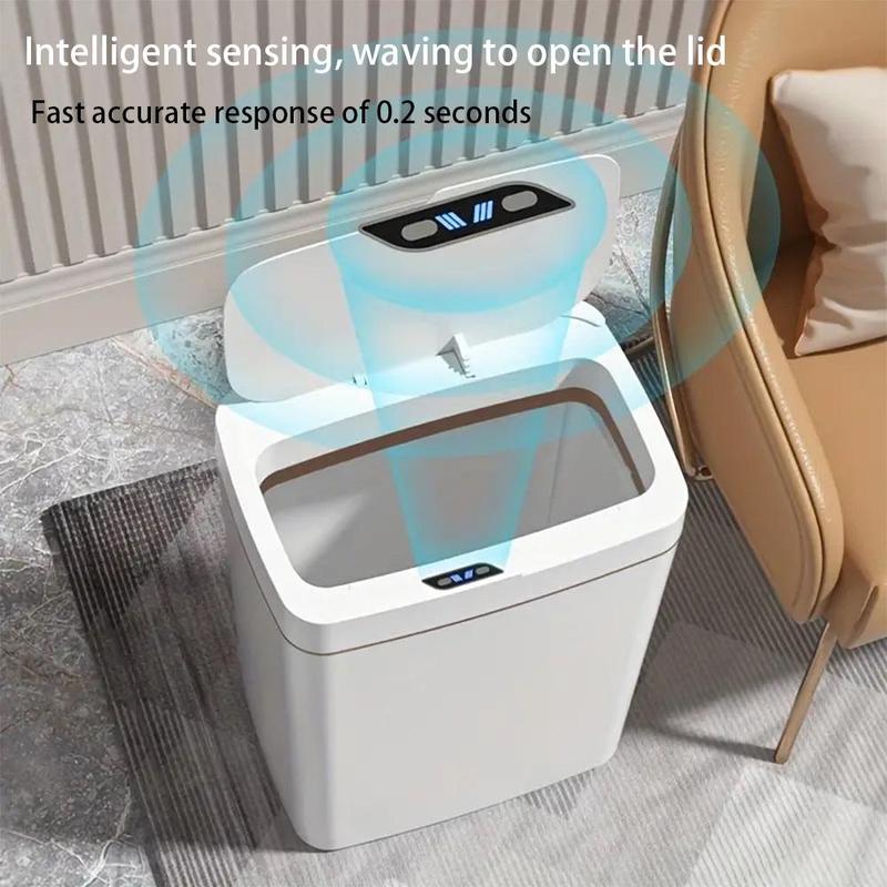 Automatic Sensor Trash Can with Lid for Summer, 1 Count Multipurpose Large Capacity Smart Trash Bin, Portable Smart Trash Can for Home Bedroom Office, Household Smart Garbage Can, Kitchen Aid Appliances