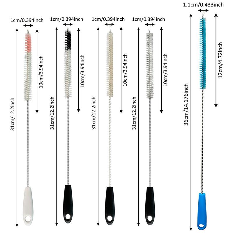 Straw Cleaning Brush, Long Handle Straw Brush, Extra Long Straw Brush for Sippy Cup, Water Bottle and Tubes, Drinking Straw Cleaning Brush