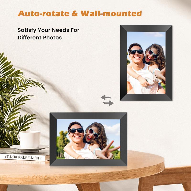 10.1 Inch WiFi Digital Picture Frame 1280x800 HD IPS Touch Screen, Electronic Smart Photo Frame with 32GB Storage,Home Decor, Christmas Gift