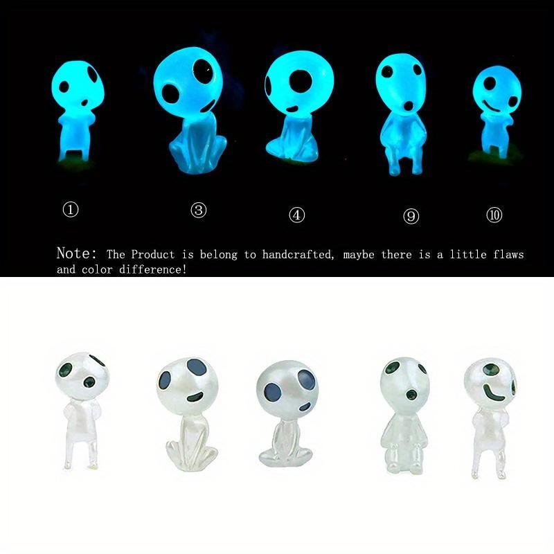 Luminous Ghost Elf Miniature Ornament, 10pcs set Glow in The Dark Mini Ghost Elf Decoration, DIY Mini Toy for Micro Landscape Home Decoration, Glow in The Dark Toy, Christmas, Christmas Gift