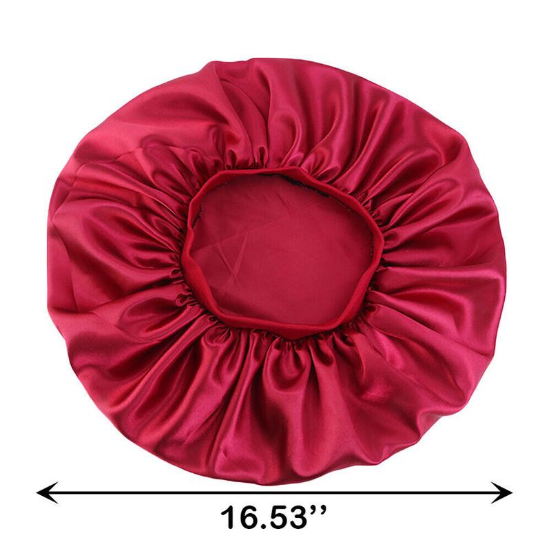 Extra Large Long Hair Care Satin Bonnet Cap Night Sleep Hat Head Wrap Cover Shower Silk