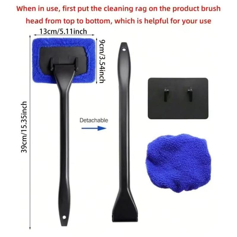 Car Windshield Cleaning Brush, Long Handle Car Glass Cleaning Brush, Wet and Dry Wipe Glass Cleaning Brush, Car Cleaning Tool, Perfect Car Accessories