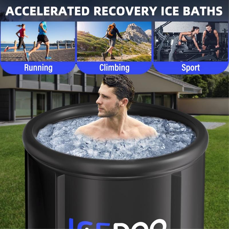 Cold Water Therapy Training Tub, 119 Gal Capacity Ice Bathtub, Inflatable Cold Plunge Tub for Outdoor, Indoor, Gyms