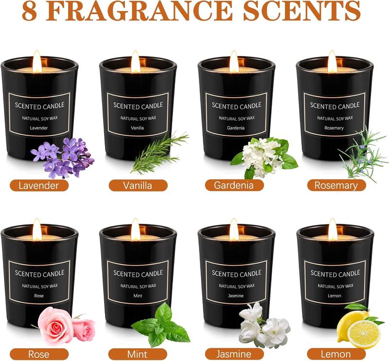 8 Pack Candles for Home Scented Aromatherapy Candles Gifts Set for Women Soy Wax Long Lasting Jar Candles for Birthday Mother's Day Gifts, 3.5oz