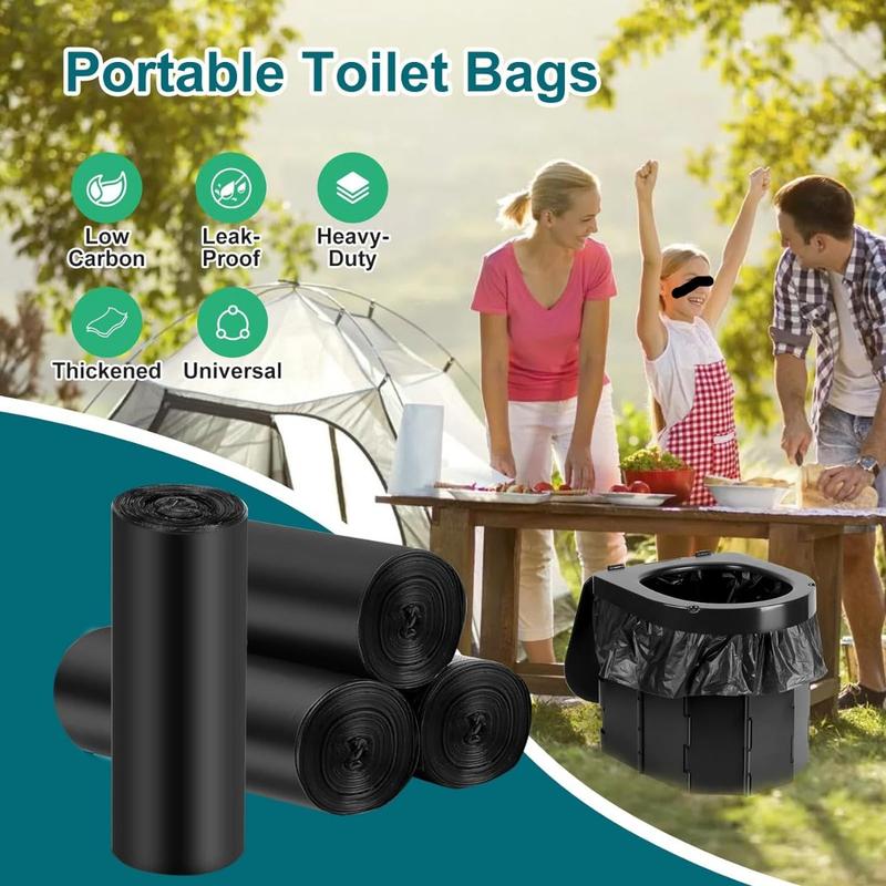 80 Camping Toilet Bags, 12 Gal XL Portable Toilet Liner, Camp Toilet Bags for Porta Potty, Bucket Toilet, 1.1 Mil Disposable Trash Bag for Camping, Boating, Traveling, Outdoor Activities