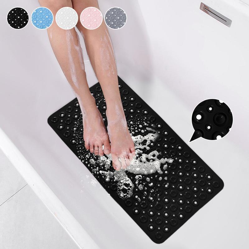 Solid Color Bubble Pattern Hollow Out Non-slip Bath Mat, Durable Shower Mat with Suction Cup, Bathroom Accessories for Home Kitchen Bathroom