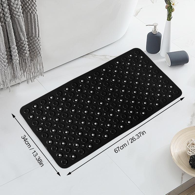 Solid Color Bubble Pattern Hollow Out Non-slip Bath Mat, Durable Shower Mat with Suction Cup, Bathroom Accessories for Home Kitchen Bathroom