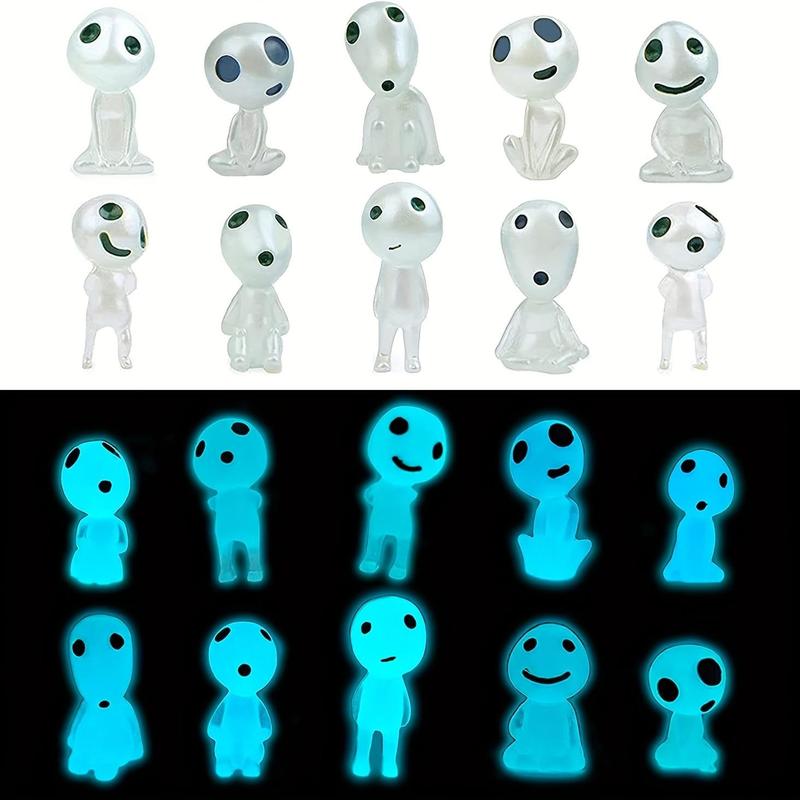 Luminous Ghost Elf Miniature Ornament, 10pcs set Glow in The Dark Mini Ghost Elf Decoration, DIY Mini Toy for Micro Landscape Home Decoration, Glow in The Dark Toy, Christmas, Christmas Gift