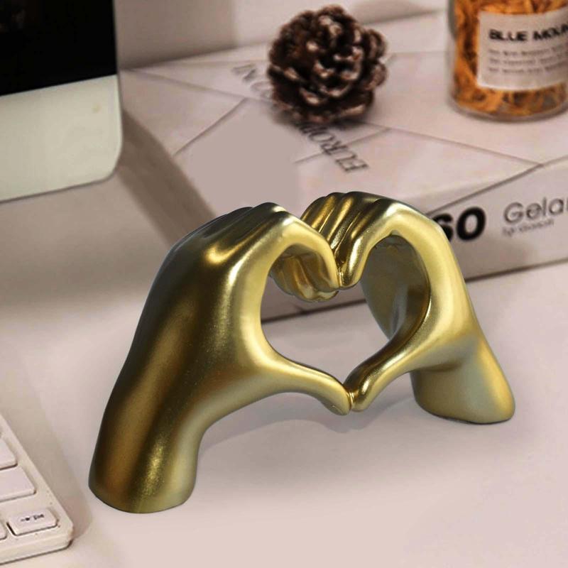 Heart Finger Shaped Finger Statue, 1 Count Modern Art Sculpture, Personalized Home Decor for Home Living Room Desktop  Bookshelf