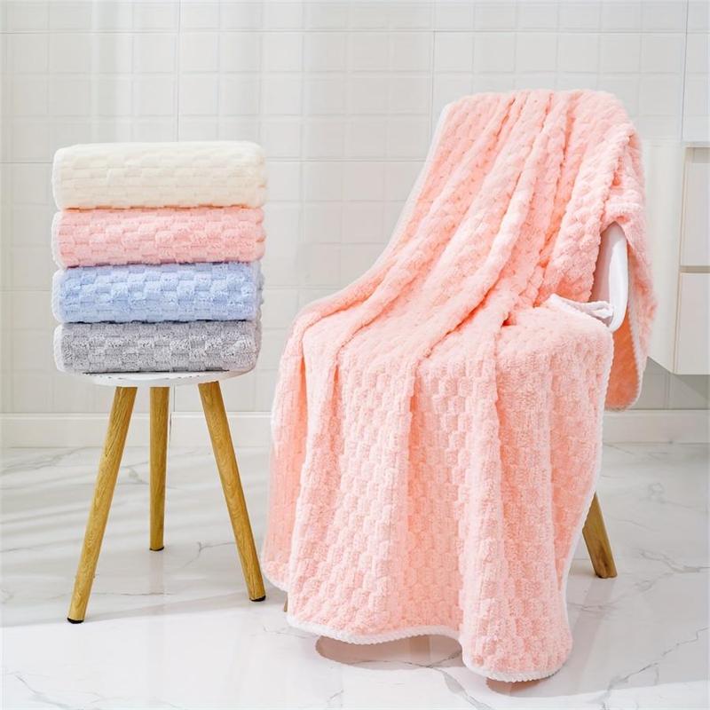 Solid Color Bath Towel, 4 Counts set Soft Absorbent Towel, Quick Drying Towel for Bathroom, Hotel, Salon, Spa, Gym, Travel